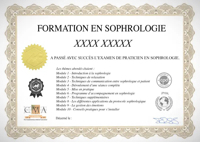 certificat pour devenir sophrologue